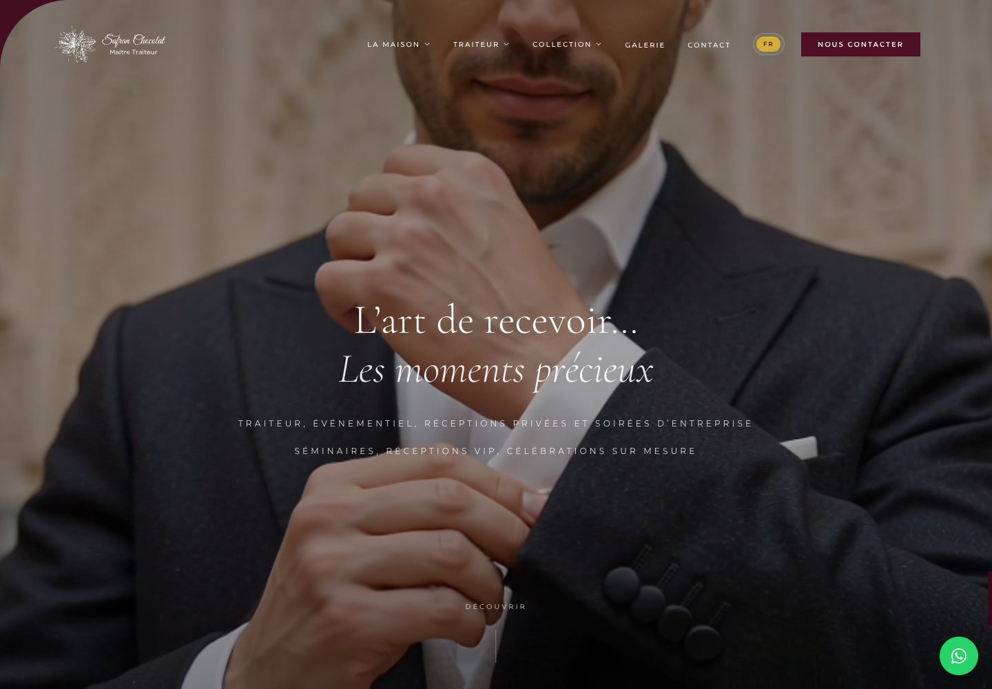 Safran Chocolat — capture de la page d’accueil